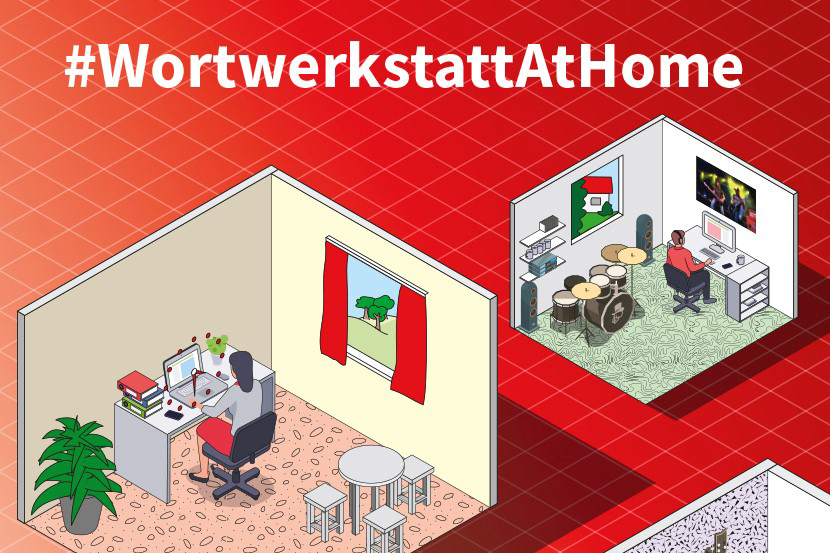 Coverbild der Spotify-Playlist "#WortwerkstattAtHome" - kleines musikalisches Quarantäne-Projekt der Agentur